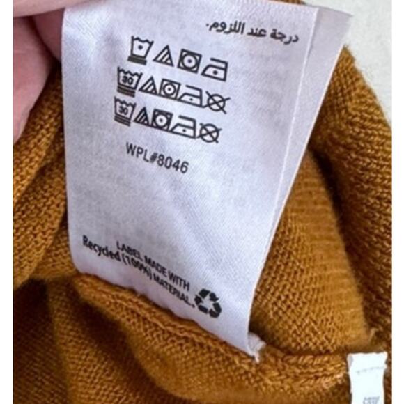 Club Room Mens Medium V Neck Sweater Mustard Yellow Merino Wool Acrylic - Picture 7 of 8